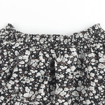 NEXT Girls Black Floral Polyester Flare Skirt Size 4 Years  Regular