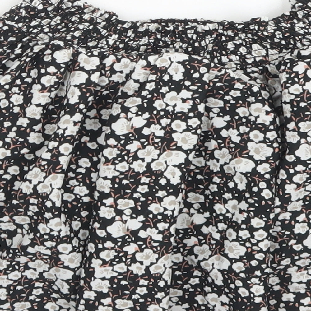 NEXT Girls Black Floral Polyester Flare Skirt Size 4 Years  Regular