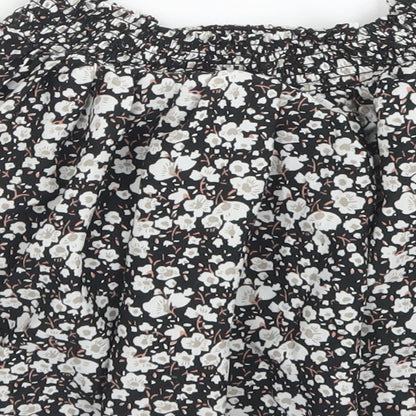 NEXT Girls Black Floral Polyester Flare Skirt Size 4 Years  Regular