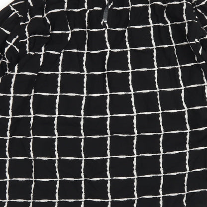 Primark Womens Black Check Viscose Basic Blouse Size 8 High Neck
