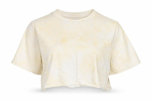 Womens UK Size 8 Nasty Gal Yellow Cropped T-Shirt