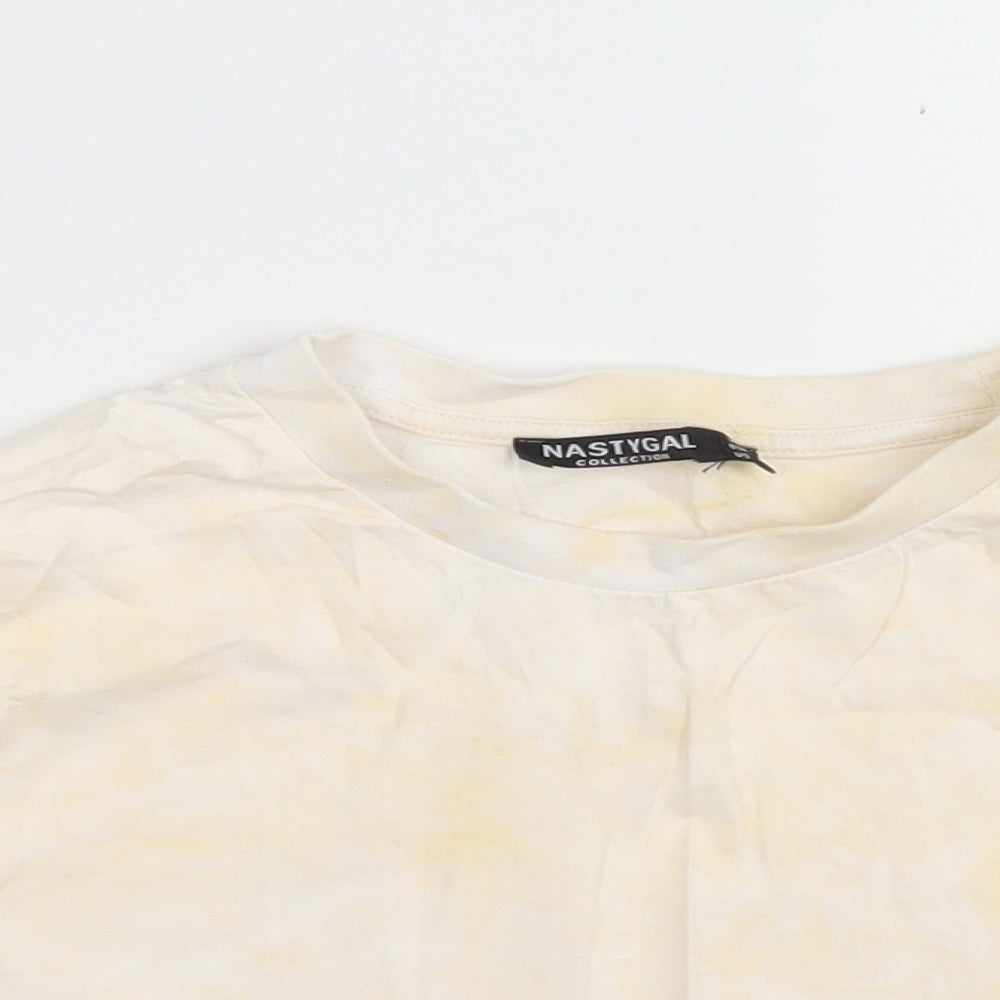 Womens UK Size 8 Nasty Gal Yellow Cropped T-Shirt