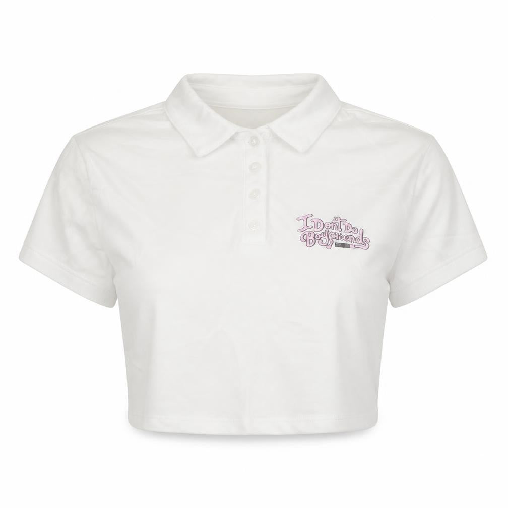 Womens UK Size S Divided White Cropped Polo