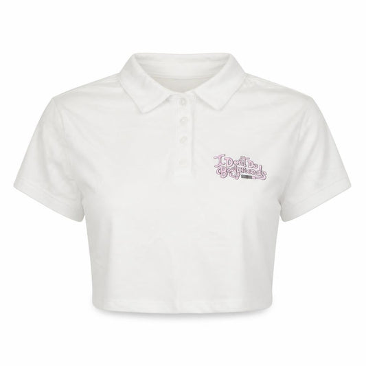 Womens UK Size S Divided White Cropped Polo