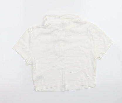 Womens UK Size S Divided White Cropped Polo