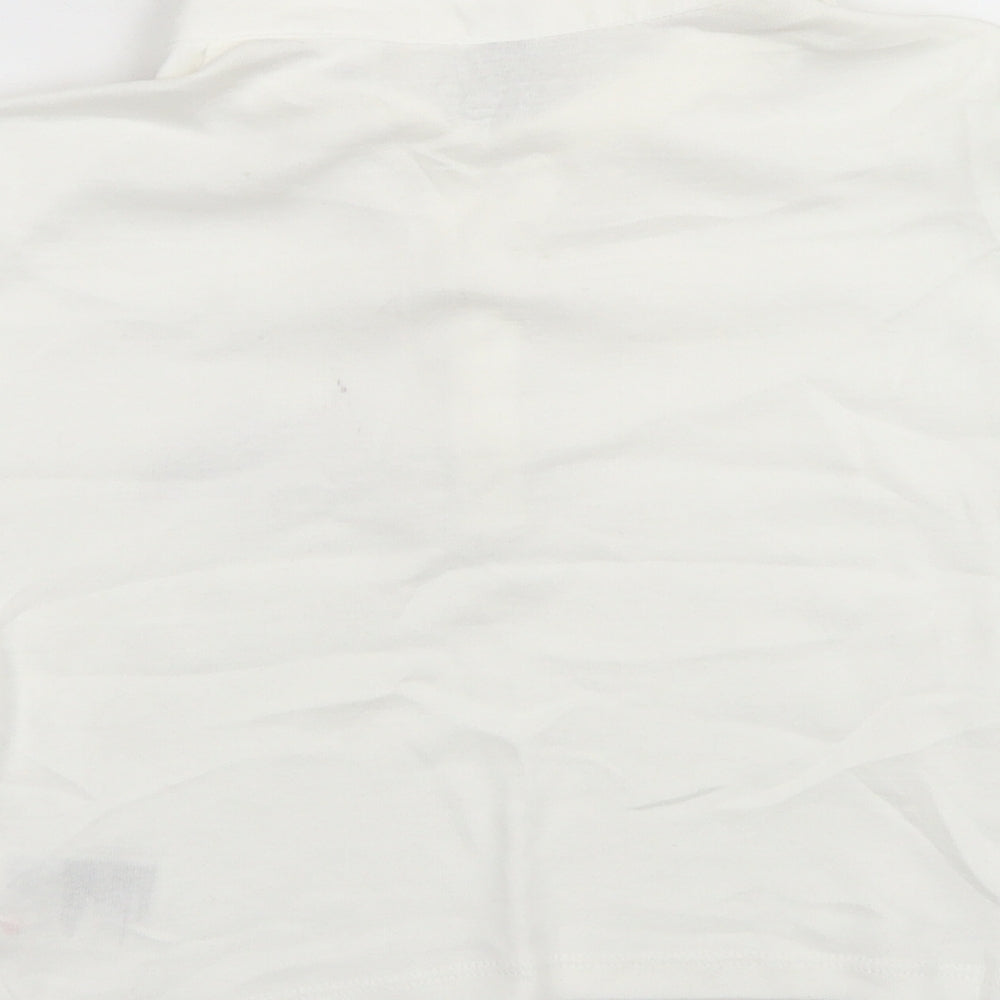 Womens UK Size S Divided White Cropped Polo
