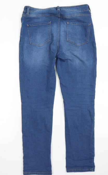/Denim Womens Blue  Cotton Skinny Jeans Size 12 L27 in Regular Button