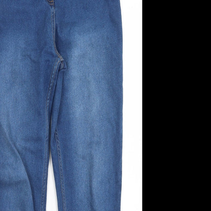 /Denim Womens Blue  Cotton Skinny Jeans Size 12 L27 in Regular Button