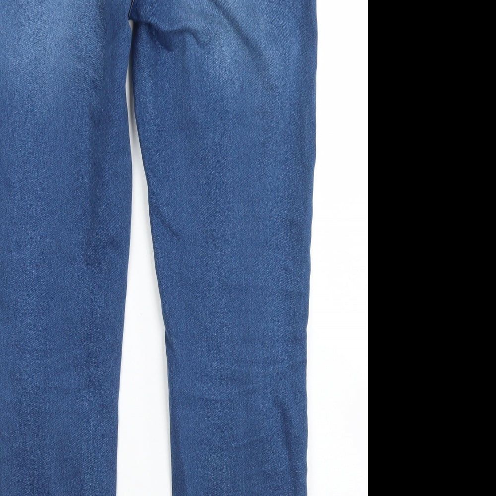 /Denim Womens Blue  Cotton Skinny Jeans Size 12 L27 in Regular Button