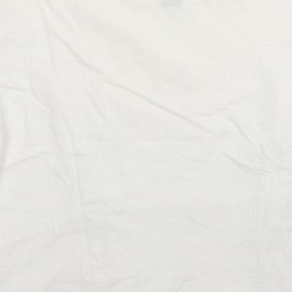 915 Generation Girls White  Cotton Basic T-Shirt Size 14-15 Years Crew Neck  - Lace up front
