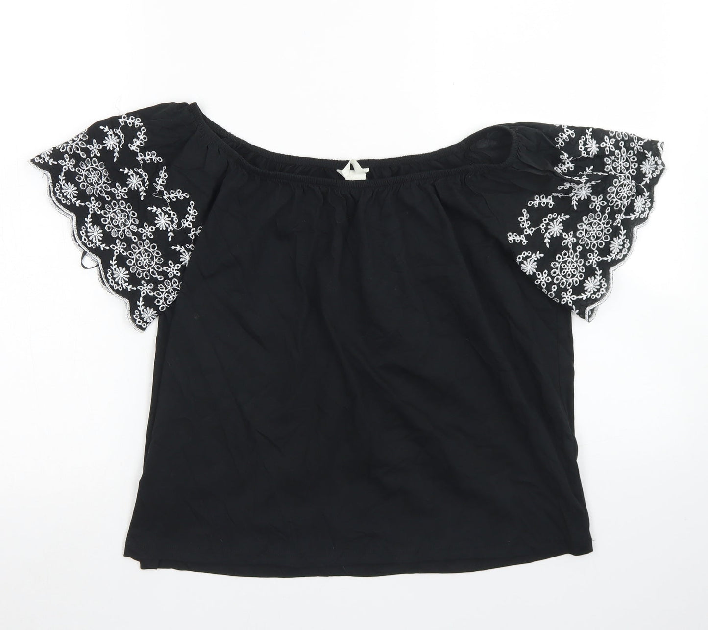 Womens UK Size XS H&M Black Basic T-Shirt