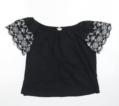 Womens UK Size XS H&M Black Basic T-Shirt