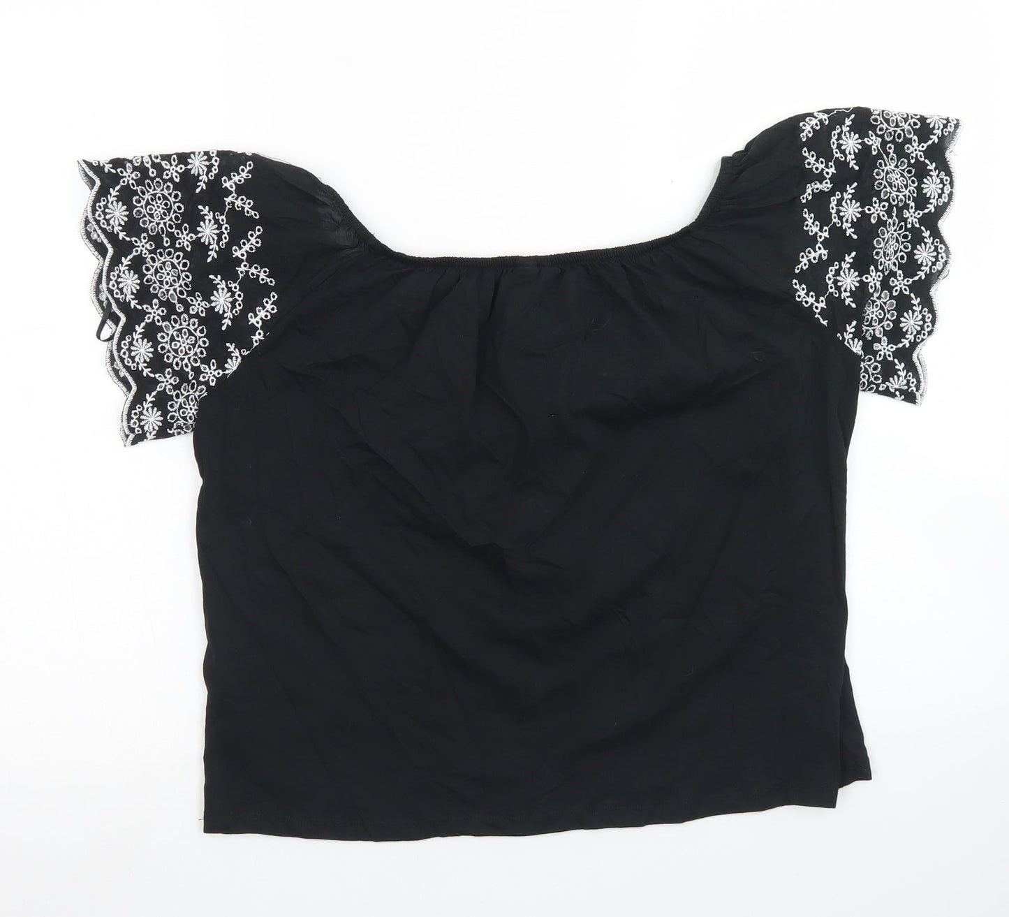 Womens UK Size XS H&M Black Basic T-Shirt