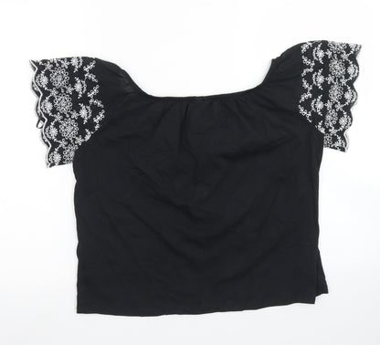 Womens UK Size XS H&M Black Basic T-Shirt