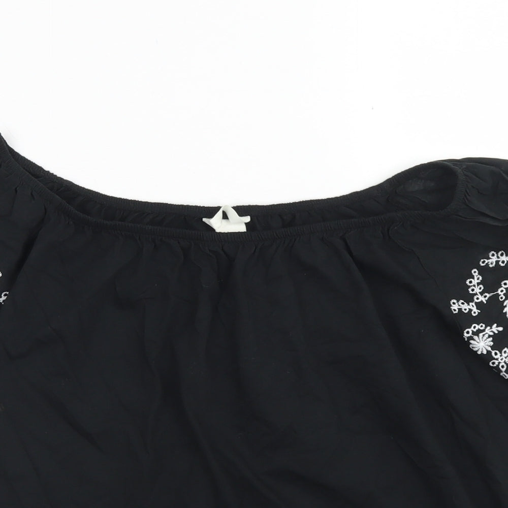 Womens UK Size XS H&M Black Basic T-Shirt