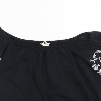 Womens UK Size XS H&M Black Basic T-Shirt
