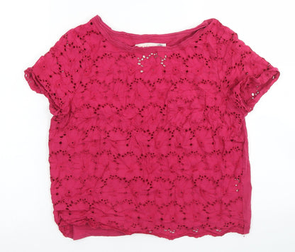 Falmer Heritage Womens Pink  Cotton Basic T-Shirt Size 10 Round Neck