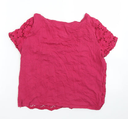 Falmer Heritage Womens Pink  Cotton Basic T-Shirt Size 10 Round Neck