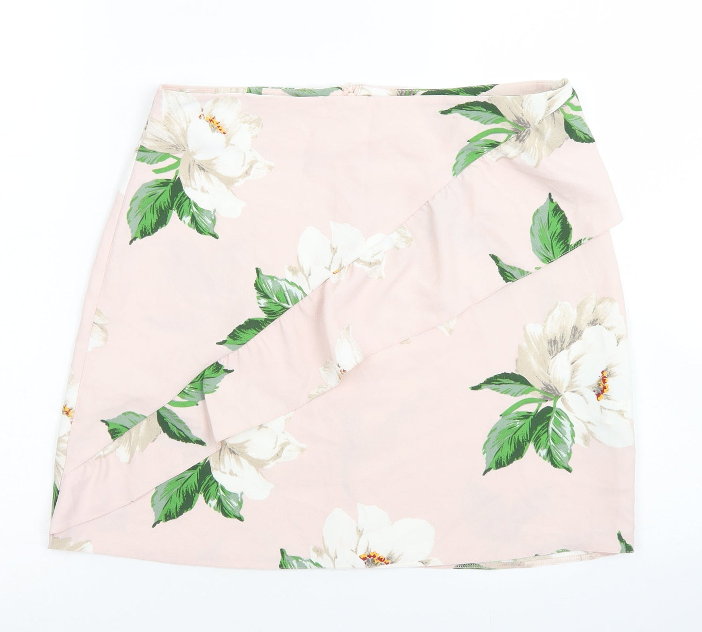 Atmosphere Womens Pink Floral Polyacrylate Fibre A-Line Skirt Size 12   Zip