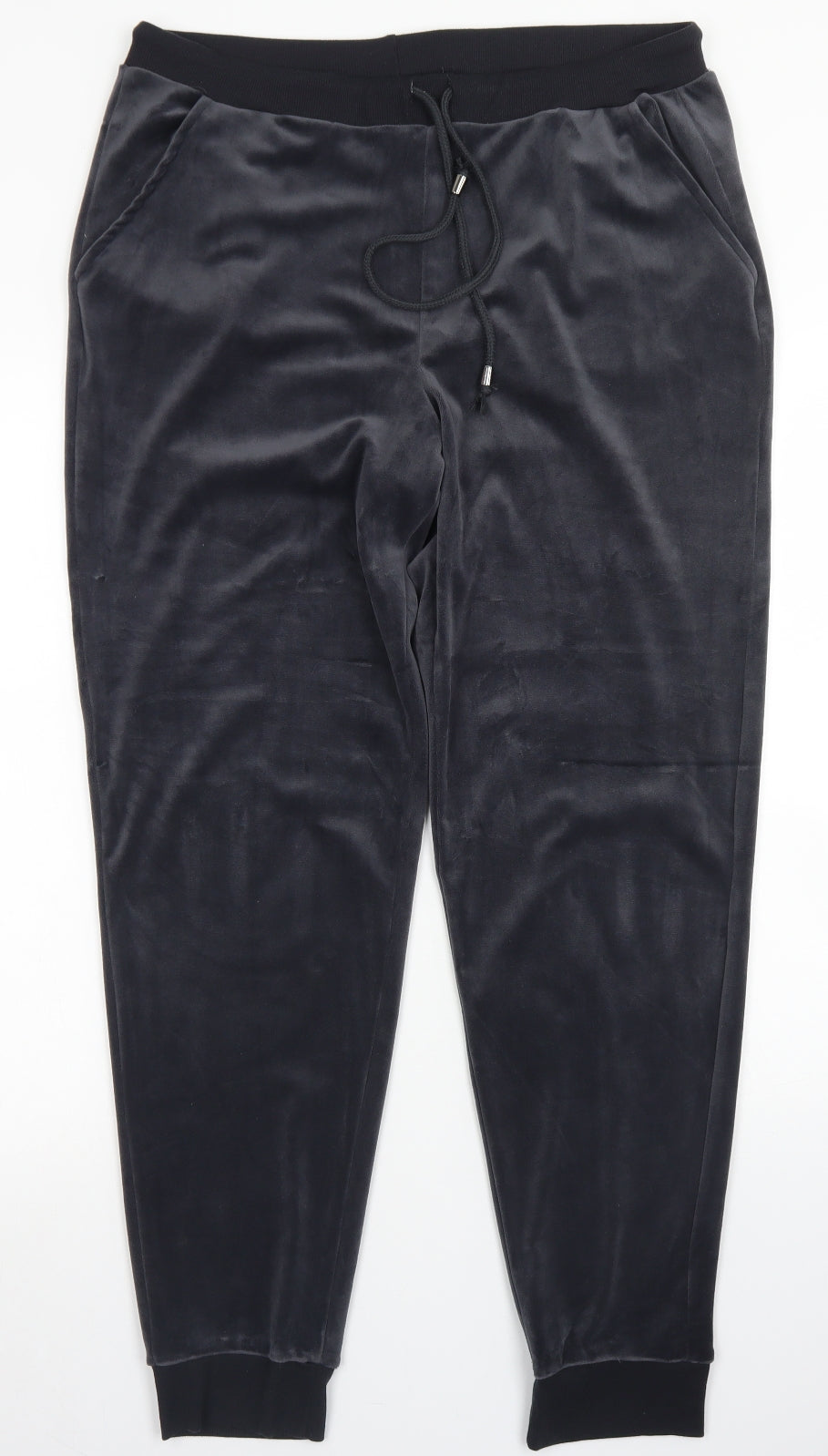 Avenue Womens Grey  Polyester Jogger Trousers Size M L28 in Regular Drawstring