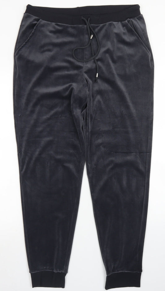 Avenue Womens Grey  Polyester Jogger Trousers Size M L28 in Regular Drawstring