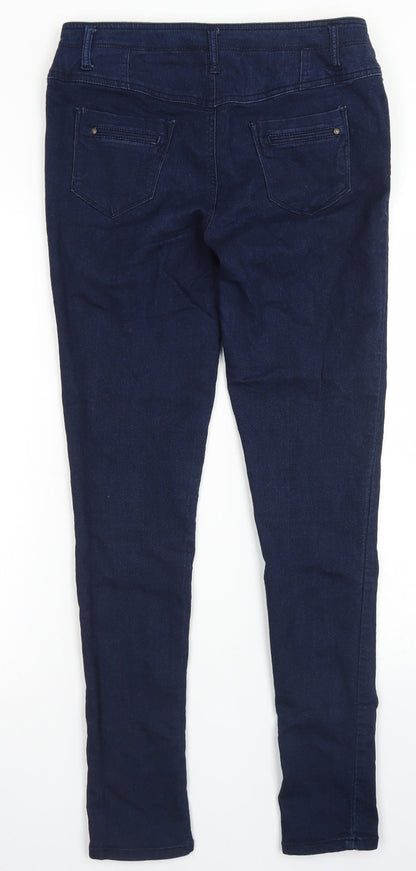 Denim Co Womens Blue  Cotton Skinny Jeans  L29 in Regular Button