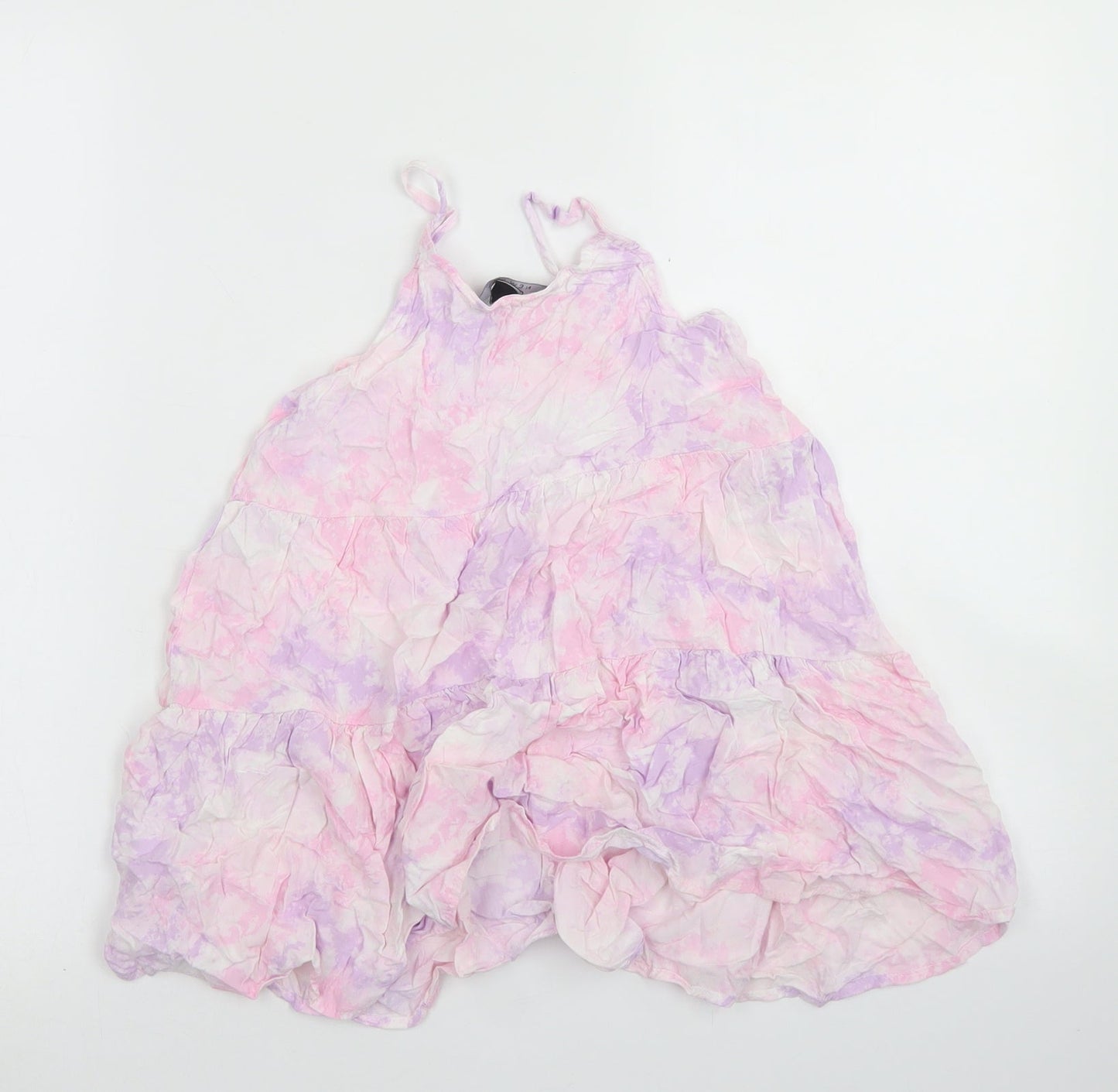 91 Generation Girls Pink  Viscose Camisole Blouse Size 9 Years Round Neck  - Tie dye