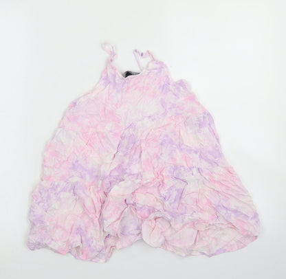 91 Generation Girls Pink  Viscose Camisole Blouse Size 9 Years Round Neck  - Tie dye