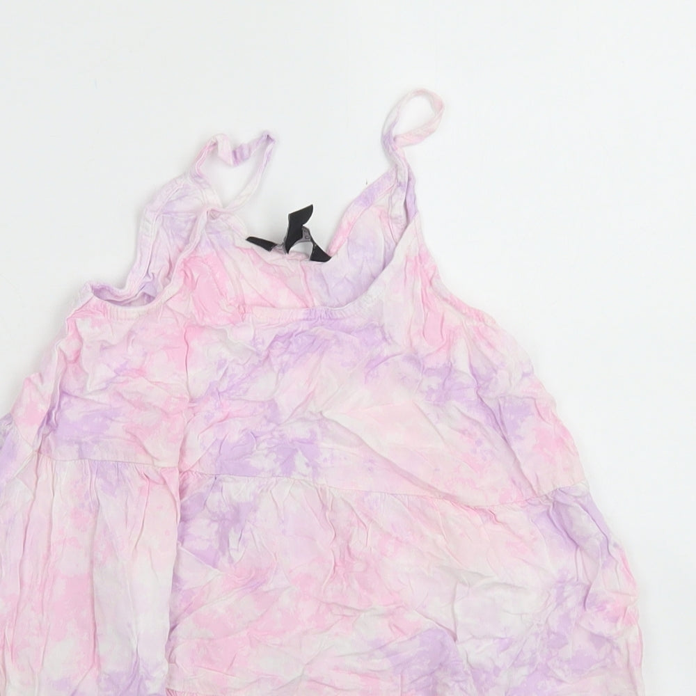 91 Generation Girls Pink  Viscose Camisole Blouse Size 9 Years Round Neck  - Tie dye