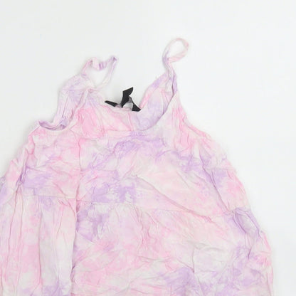 91 Generation Girls Pink  Viscose Camisole Blouse Size 9 Years Round Neck  - Tie dye