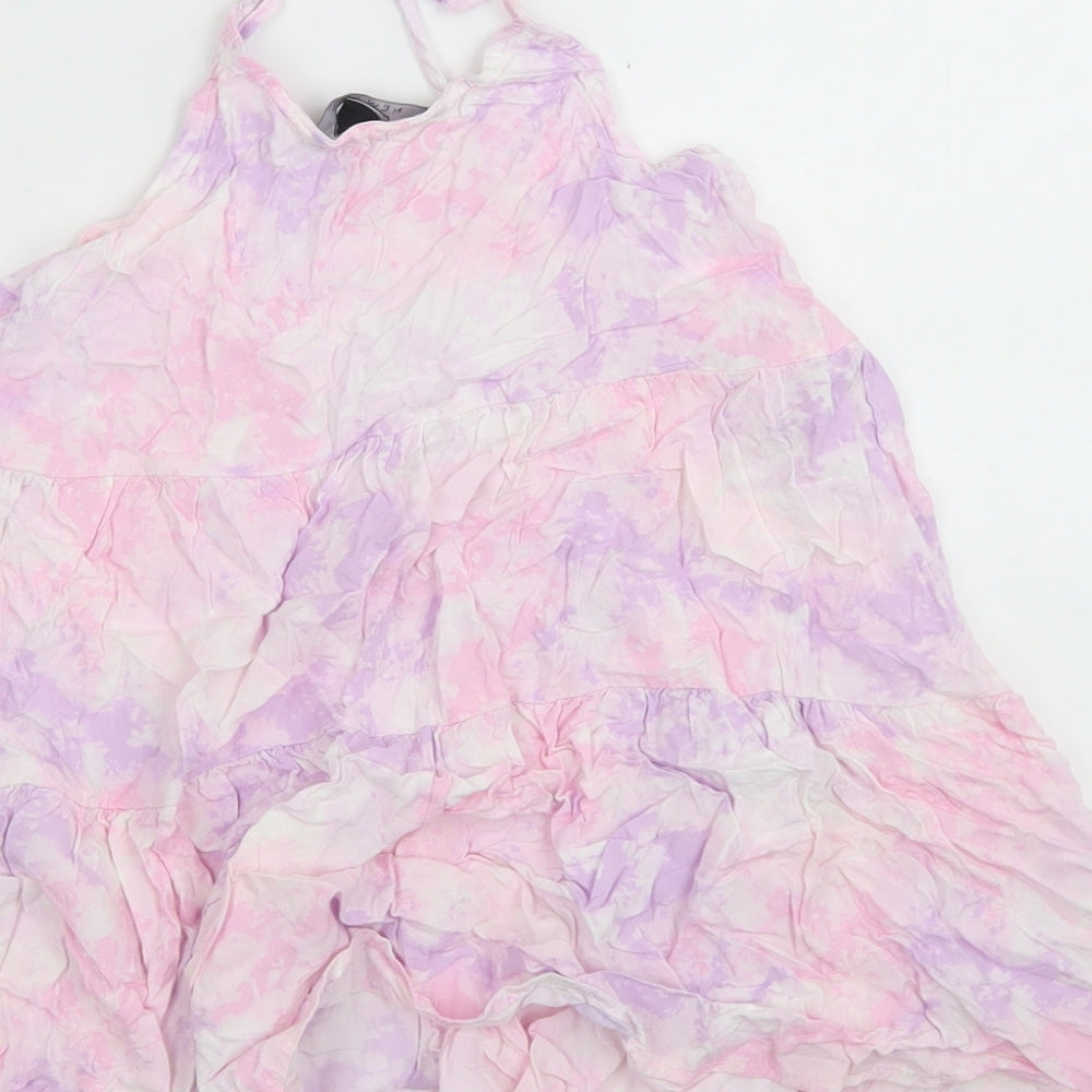 91 Generation Girls Pink  Viscose Camisole Blouse Size 9 Years Round Neck  - Tie dye