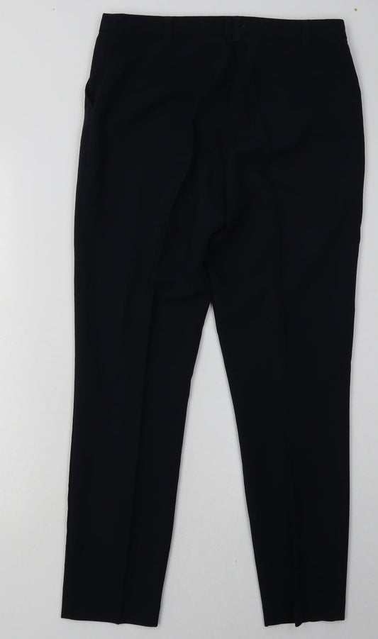 Topshop Womens Blue  Polyester Trousers  Size 10 L30 in Regular Hook & Eye