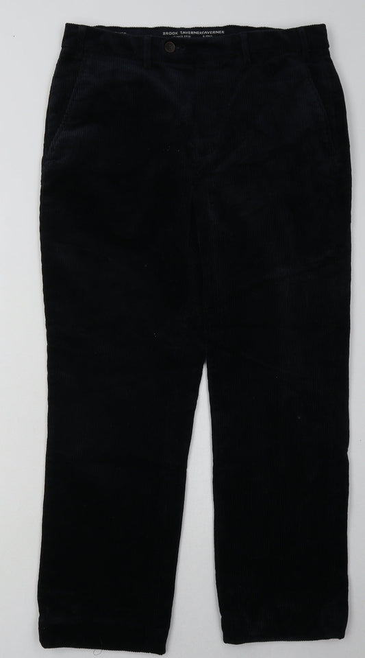 Brook Taverner Mens Blue  Cotton Capri Trousers Size 34 L28 in Regular Button