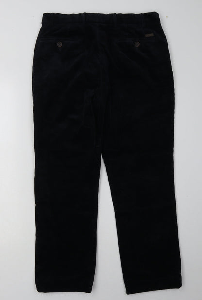 Brook Taverner Mens Blue  Cotton Capri Trousers Size 34 L28 in Regular Button