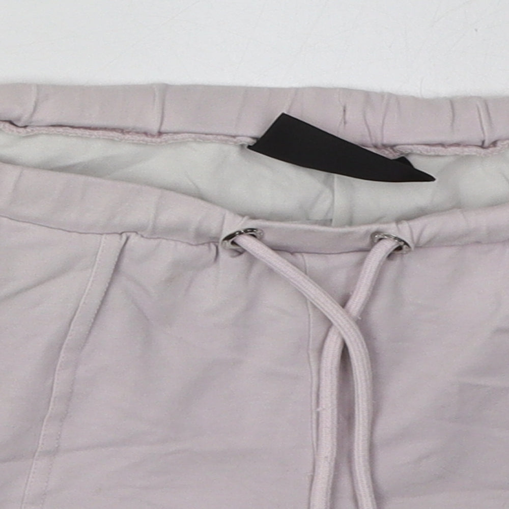 The Couture Club Womens Pink  Cotton Sweat Shorts Size S  Regular Tie