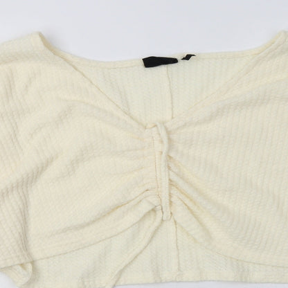 Preworn Womens White  Polyester Pullover Sweatshirt Size M  Pullover