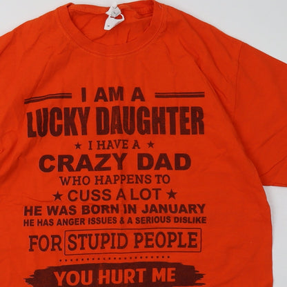 Womens UK Size M Fruit of the Loom Orange Basic T-Shirt