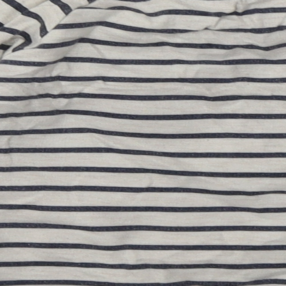 Young Dimension Girls Grey Striped Cotton Basic Casual Size 12-18 Months Crew Neck Pullover - Rabbit