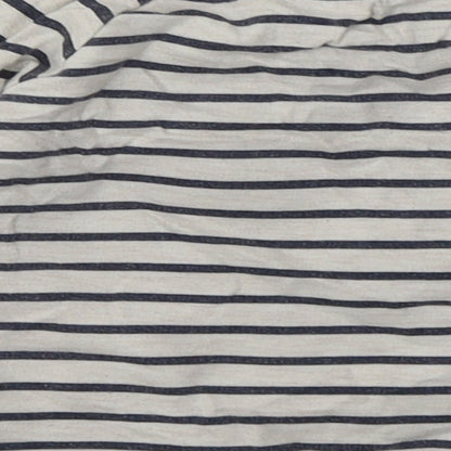 Young Dimension Girls Grey Striped Cotton Basic Casual Size 12-18 Months Crew Neck Pullover - Rabbit