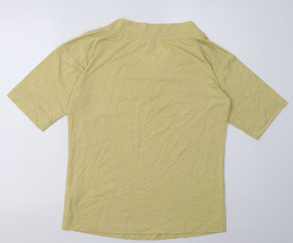 Womens UK Size S ICHI Yellow Basic T-Shirt