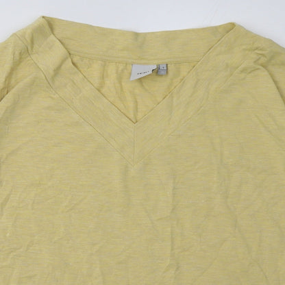 Womens UK Size S ICHI Yellow Basic T-Shirt