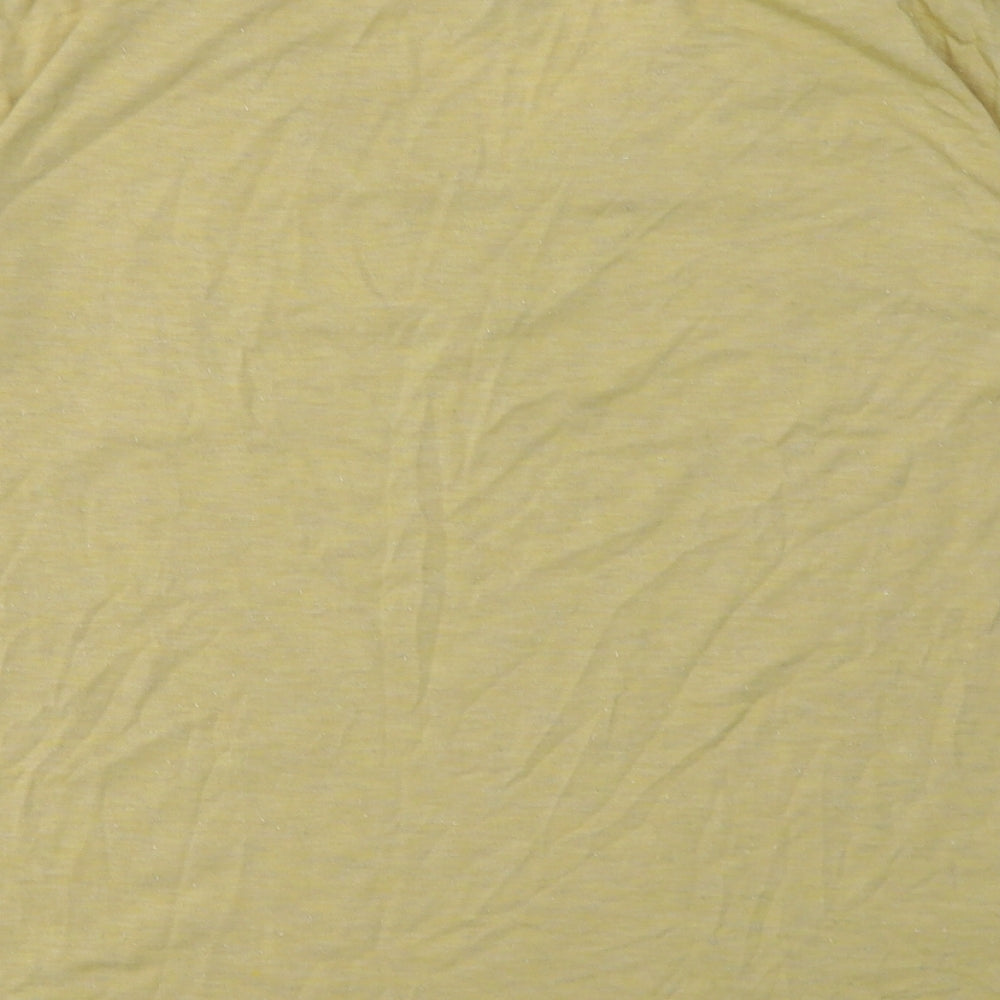Womens UK Size S ICHI Yellow Basic T-Shirt