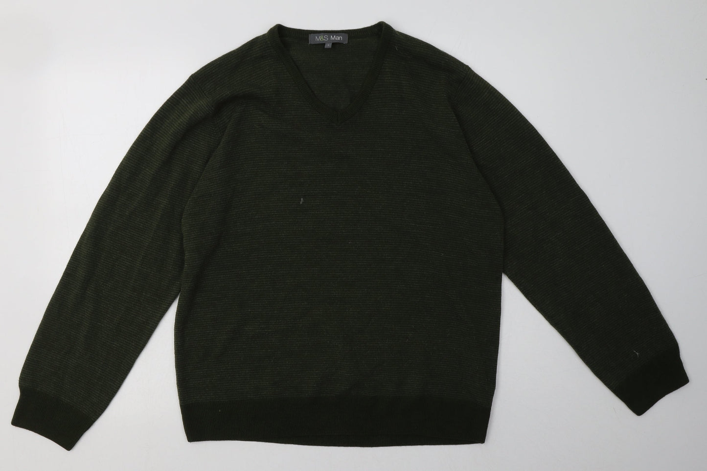 Mens UK Size L Marks and Spencer Green Pullover Sweatshirt