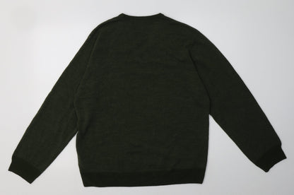 Mens UK Size L Marks and Spencer Green Pullover Sweatshirt
