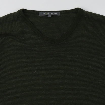 Mens UK Size L Marks and Spencer Green Pullover Sweatshirt