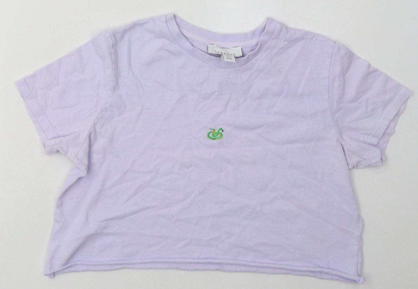 Womens UK Size 8 Topshop Purple Cropped T-Shirt