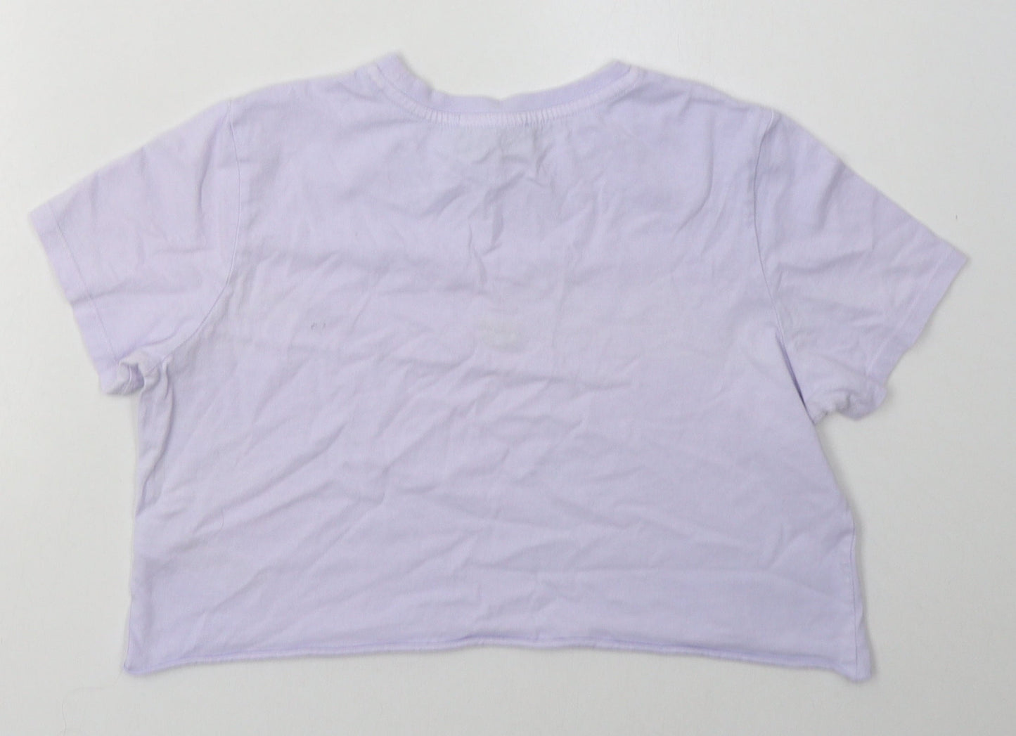 Womens UK Size 8 Topshop Purple Cropped T-Shirt