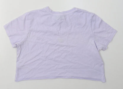 Womens UK Size 8 Topshop Purple Cropped T-Shirt