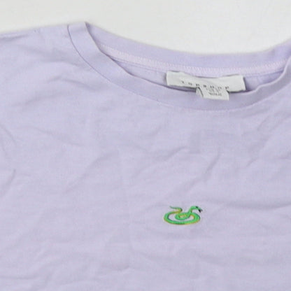 Womens UK Size 8 Topshop Purple Cropped T-Shirt