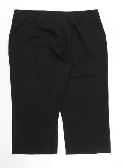 Womens UK Size 20 XE Regular Fit Capri Black Trousers